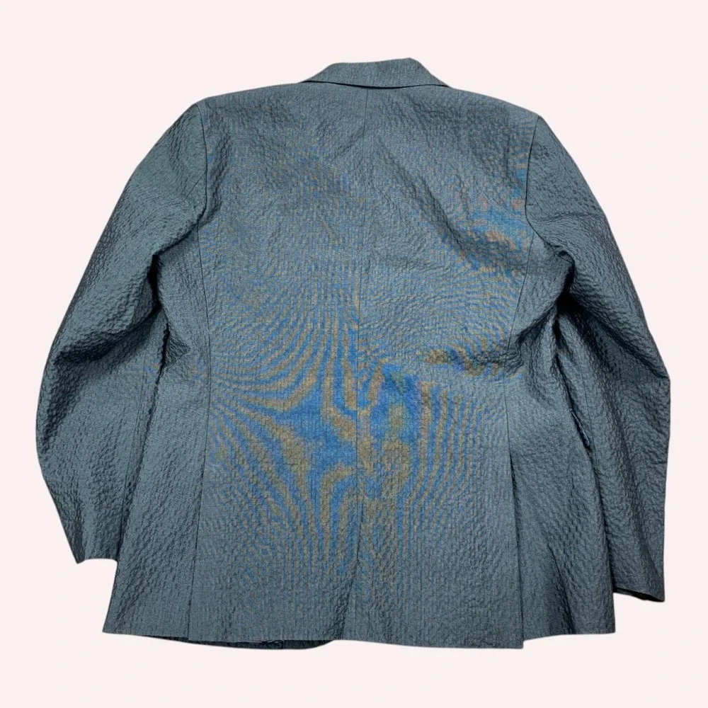 Robert Graham Barrichello Seersucker Sport Coat Mens 44 Tailored Fit Grey Blazer